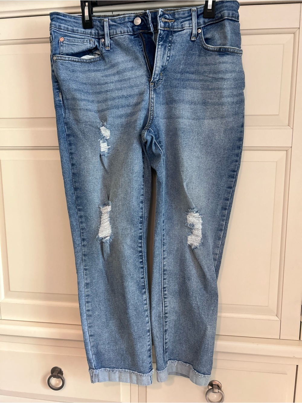 Levi's Light Blue Distressed Boyfriend Jeans